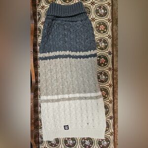 Knit Gray and Cream Dog Sweater